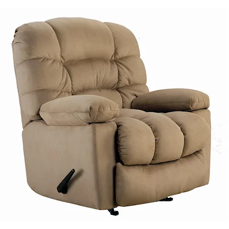 Quick Ship Rocker Recliner with Plush Pillow Arms